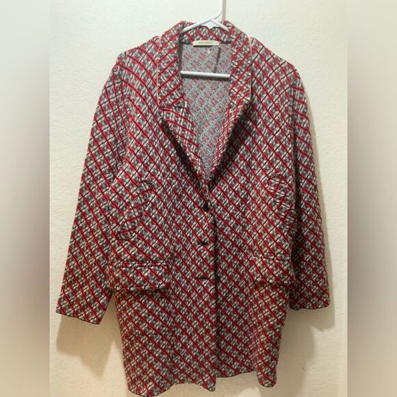 Anthropologie AldoMartins tweed Colorful oversizedjacket size 4